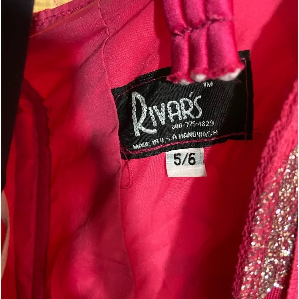 Vintage Rivar's Pink Ruffle One Shoulder Dance Dress 5/6 - Picture 16 of 16